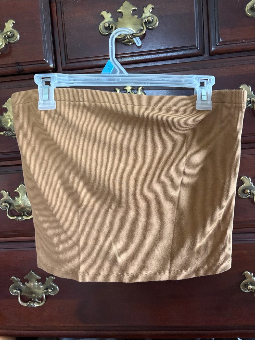 a new day Ribbed Crop Tube Top in Tan